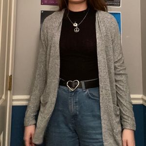 American Eagle Soft Grey Hooded Cardigan